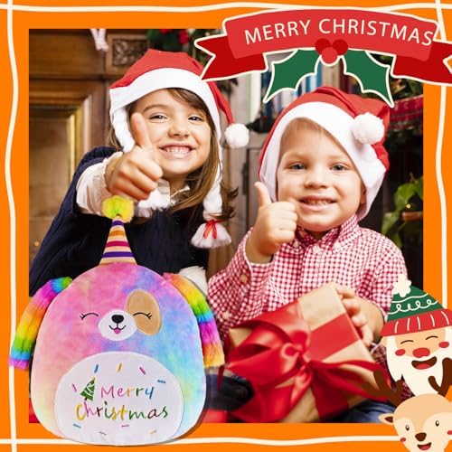 Magic 12 Plush Pillow for Dogs Christmaspackage with Merry Christmas Design
