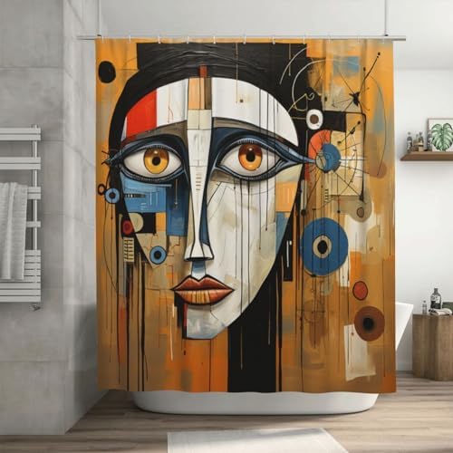Female Face Shower curtain Set