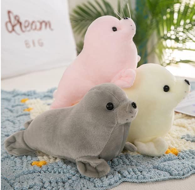 Seal Plush Toys Sea Dog Sea Lion Dolls 40cm White