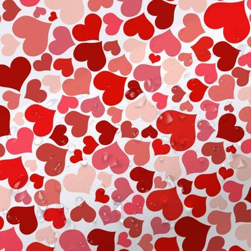 JAWO Valentines Day Shower Curtain Set - Heart Design Soft Durable