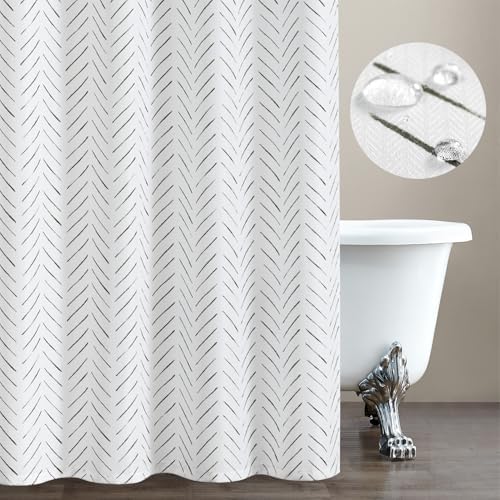 60-inch stall black and white shower curtain