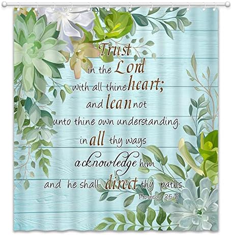 TINSHNN Inspired Quote Green Leafy Succulents Spring Positivity Relaxation in Your Bathroom