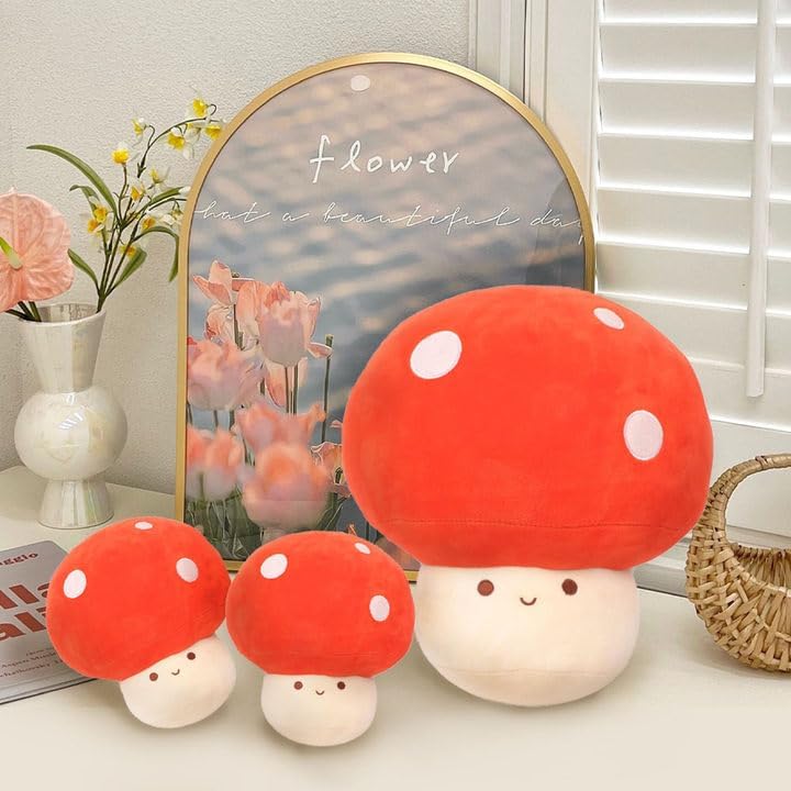 Soft Red Mushroom Plush Pillow Cute Toy for Kids and Girls