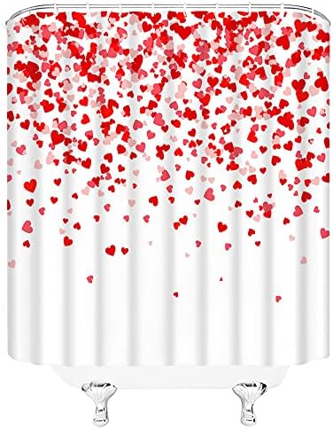 Romantic shower curtain Valentines Day design
