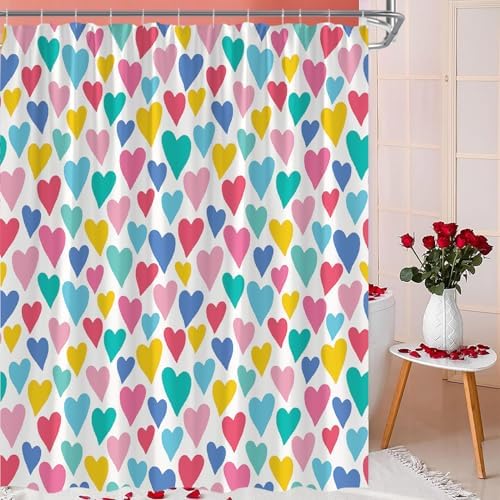 Valentines Day Heart Shower Curtain