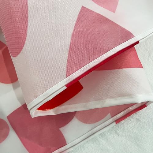 JAWO Valentines Falling Red Heart Shower Curtain Set 70x70 inch