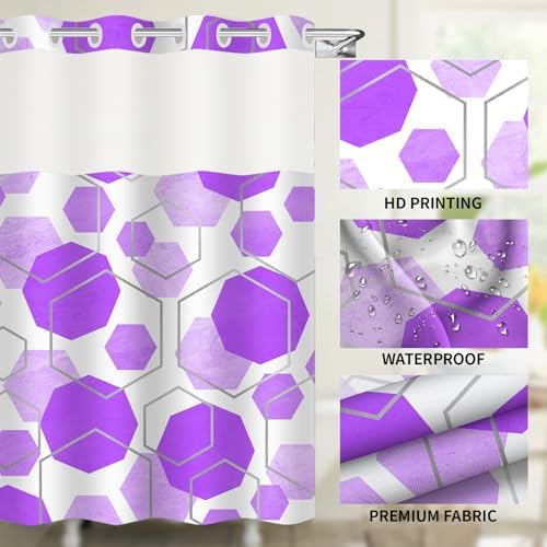 Striking Geometric Print - Mowxune - Double-Layer Luxury Bath Curtain
