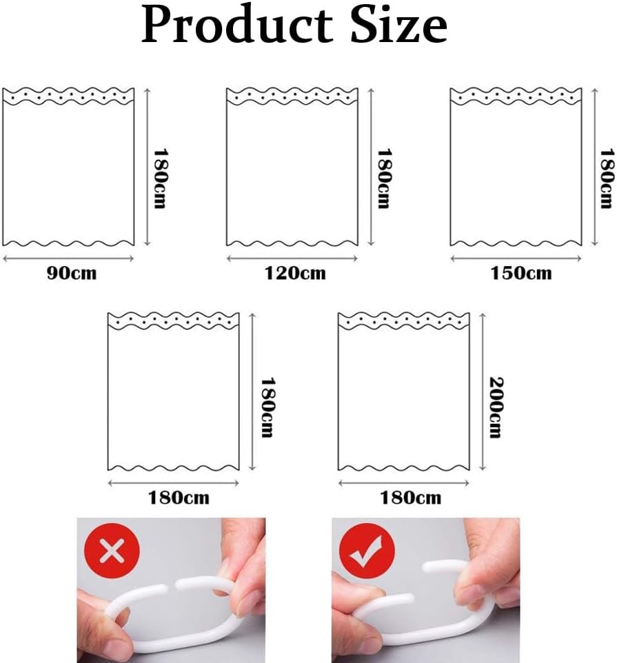 Square Shower Curtain with 12 Hooks Green Brown Plaid