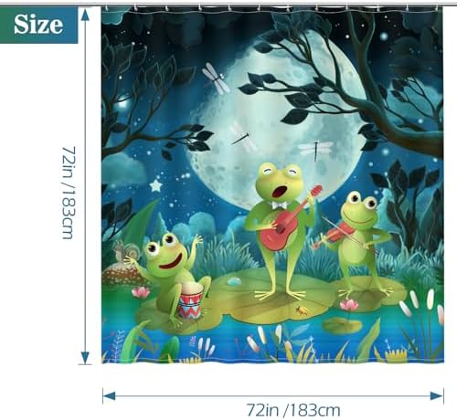 Aimego Funny Frog Shower Curtain Set