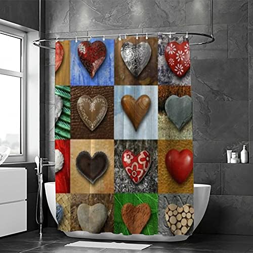 Rashu Heart-Shaped Shower Curtain for Your Bathroom