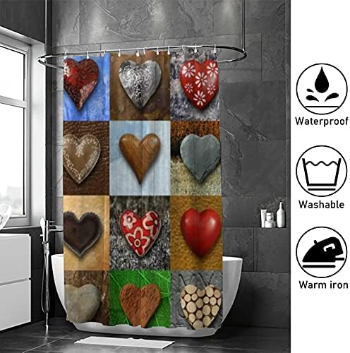 Rashu Heart-Shaped Shower Curtain for Your Bathroom