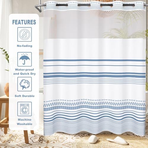 Elegant No-Hook Shower Curtain Set
