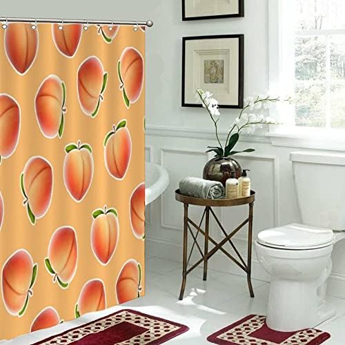 Cute Washable Peach Shower Curtain