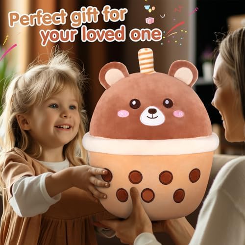 Boba Bear Plush Pillow - 12 Inch