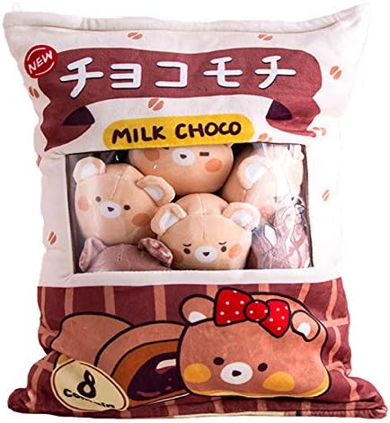 Nenas Chocolate Bear Plush Bag for Girls Room Decor