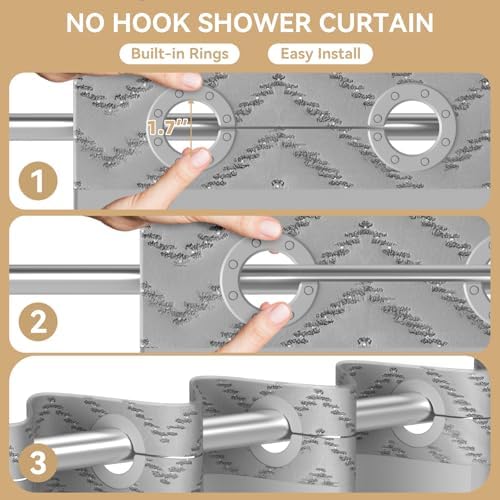 Aikku Small Stall Shower Curtain Set Eco-Friendly Durable for Home Travel
