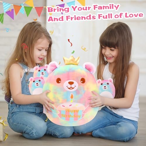 Safeolianha Birthday Bear Plush Pillow