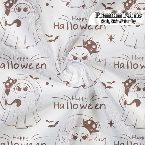 Sillsloso Halloween Ghost Shower Curtain 72x84 Inch