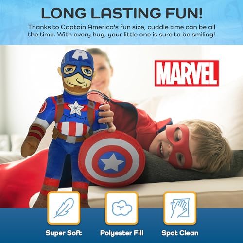 Jay Franco Marvel Super Hero Adventures Toddler Captain America Plush Pillow Buddy