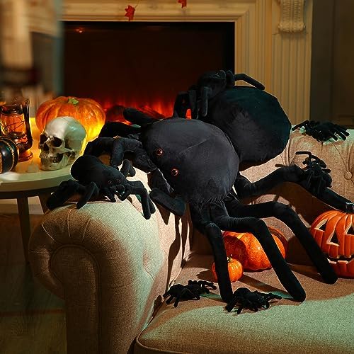 7-Piece Spider Stuffed Animal Set with Realistic Plush