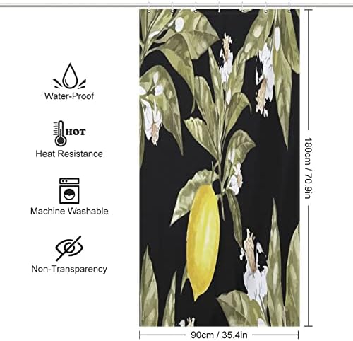 Sweet Natural Food Shower Curtain Lemon Summer Fruit Bath Curtain 36x72 Inch