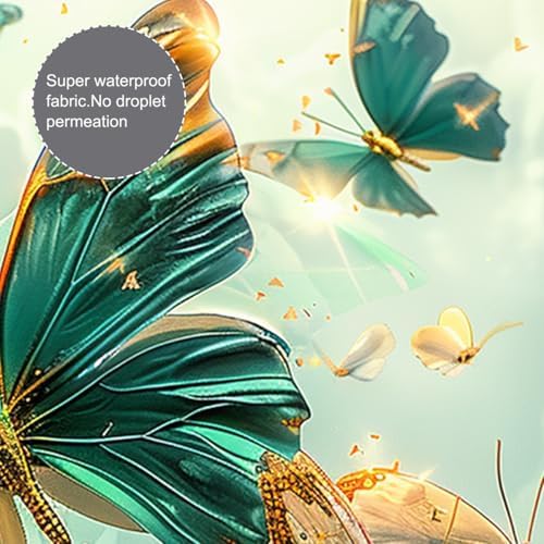 AlexEx 4-Piece Green Butterfly Shower Curtain Set