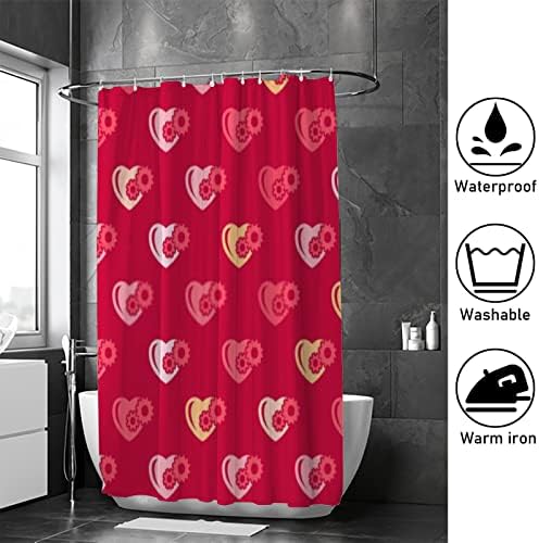 Durable 60x72 inch shower curtain 12 hooks Valentines Day