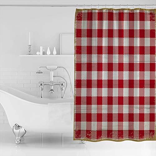 Charming Christmas Shower Curtain with Retro Buffalo Check Design