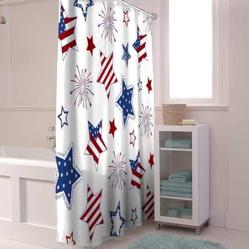 ALAGEO 4th of July USA Flag Shower Curtain