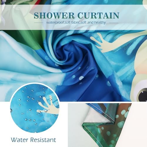 Aimego Funny Frog Shower Curtain Set