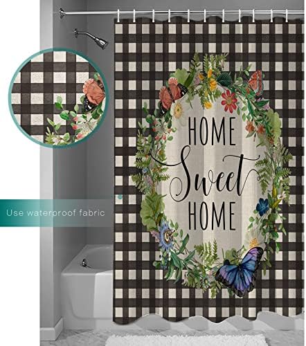 Home Sweet Home 36x72 Polygons shower curtain waterproof elegant washable