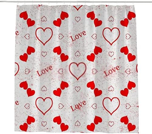 Sturdy Red Heart Design Bathroom Shower Curtain