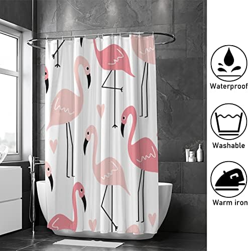 Flamingo Heart Pink Shower Curtain