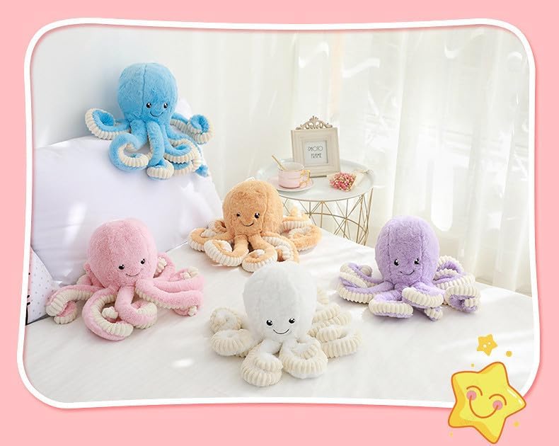 Cute Cartoon Plush Octopus Pillow for Bedtime and Travel Use