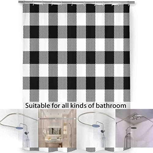 VISALUNA 72x72in Waterproof Shower Curtain Set with 12 Hooks