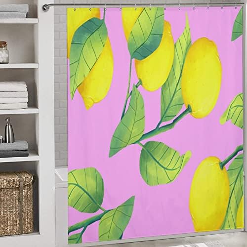 Sweet Natural Fruit Pattern Bath Curtain with 12 Hooks