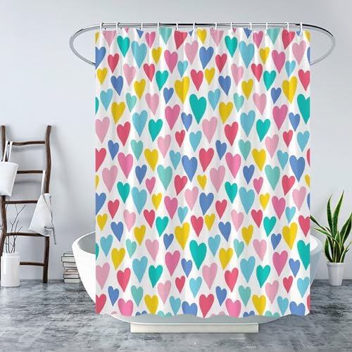 Valentines Day Heart Shower Curtain