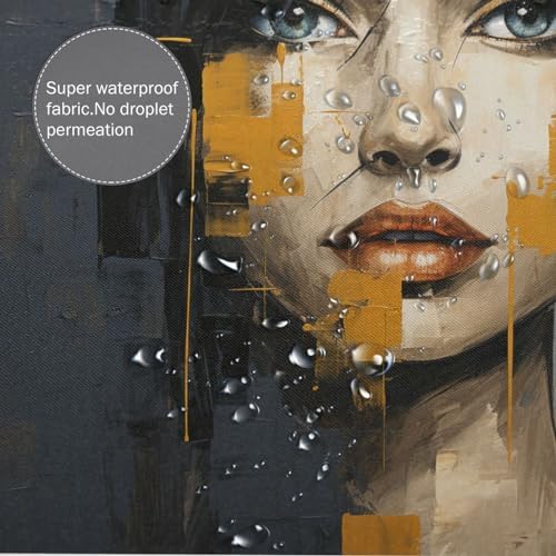 DAOWANGZUO Luxury Oil Painting Boho Face Shower Curtain Set