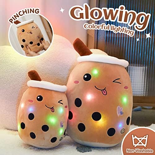 Boba Milk Tea Plush Pillow with LED Lights