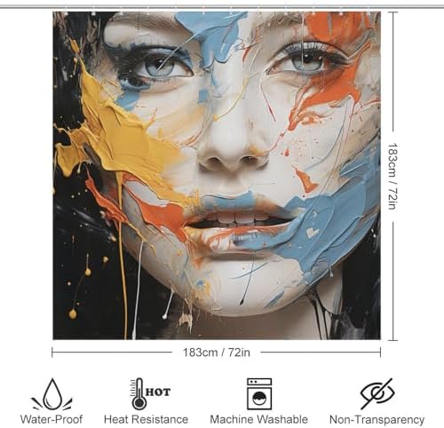 DAOWANGZUO Female Face Shower Curtain Set