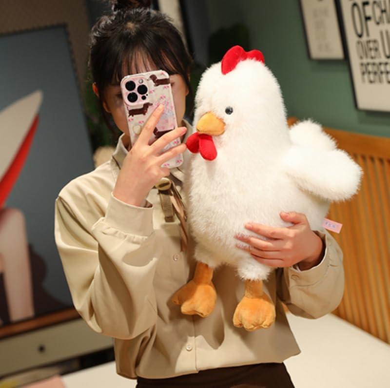 JOSON Cuddling Companions Adorable Chicken Plush Pillow for Kids White