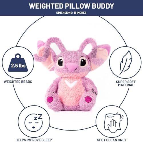 Jay Franco Weighted Angel Plush Pillow - 25 lbs 15 Inches Pink