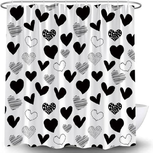 Valentines Heart Bath Shower Curtain