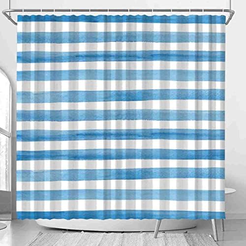 Clarifying Blue-White Stripes Marine Theme - 72x72 inch waterproof shower curtain set