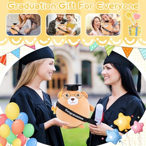 personalizedGraduationBearPlushGiftForBoyAndGirl - 118 Stuffed Animal PillowWithCapForCollege HighSchool