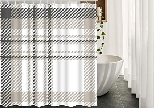 72x72 inch Vintage Gingham Plaid Shower Curtain