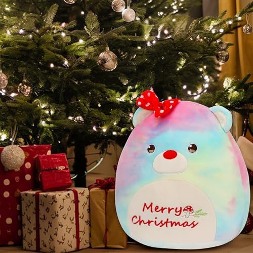 Easfan 12 Christmas Rainbow Bear Plush Pillow