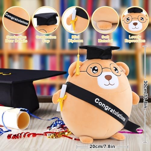 personalizedGraduationBearPlushGiftForBoyAndGirl - 118 Stuffed Animal PillowWithCapForCollege HighSchool