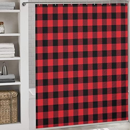 Buffalo Plaid Design Print 12 Hooks Included Washable