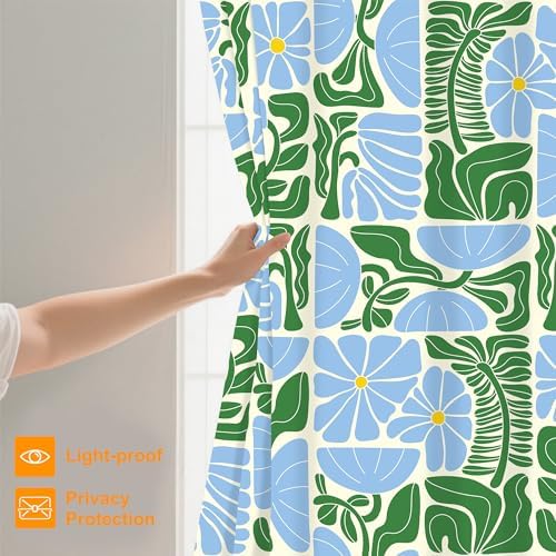 Stylish Boho Floral Shower Curtain Washable Durable
